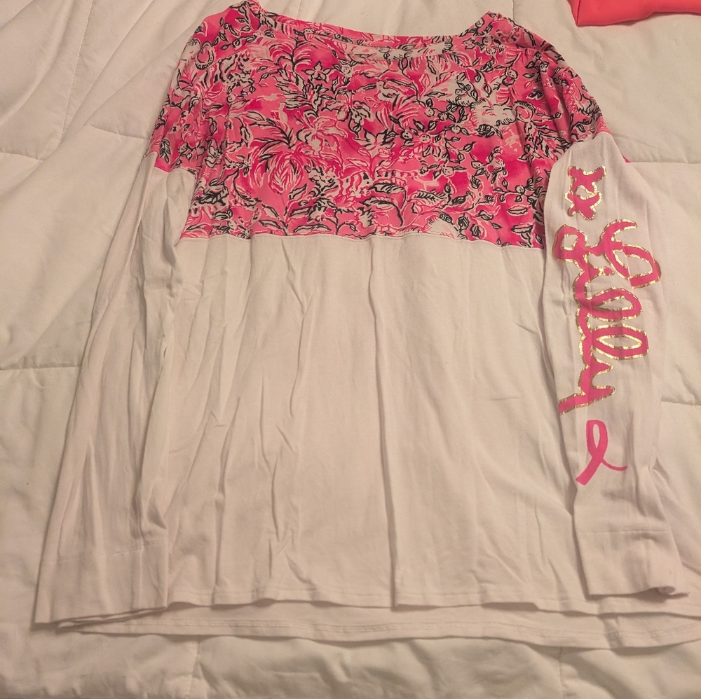 Women's Lilly Pulitzer Breast Cancer Finn Top GUC size M